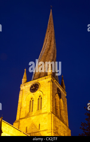 The Crooked Spire at the Parish Church of St Mary and All Saints Chesterfield Derbyshire England Stock Photo