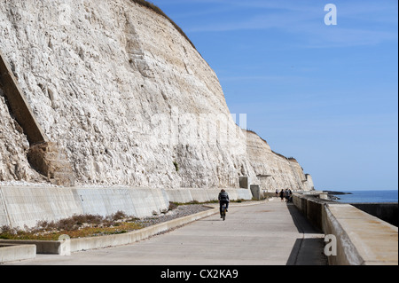 The undercliff walk which runs from Brighton marina along to Rottingdean Sussex coast UK Stock Photo