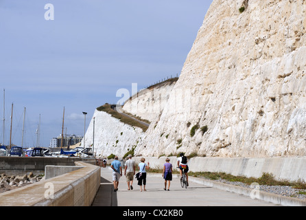 The undercliff walk which runs from Brighton marina along to Rottingdean Sussex coast UK Stock Photo