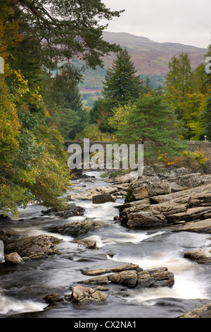 The Falls of Dochart at Killin, Loch Lomond and The Trossachs National Park, Stirling, Scotland. Autumn (October) 2010. Stock Photo