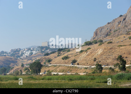 shore of the lake Kinneret near the town of Tiberias in the morning Stock Photo