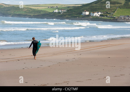 Early morning surf, Croyde, North Devon. Stock Photo