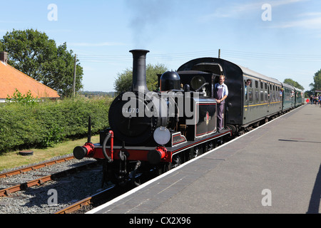 Kent and East Sussex Railway old steam engine at Bodiam Station East Sussex UK GB Stock Photo