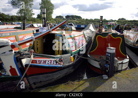 Alvecote Marina, Coventry Canal, near Tamworth, Staffordshire, England, UK, during the 2012 Alvecote Historic Boat Gathering, Stock Photo