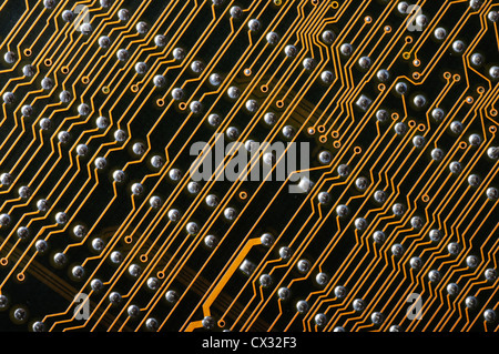 Dark digital circuit board background (pc motherboard) Stock Photo