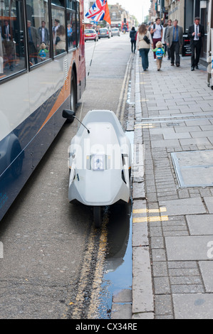 Sinclair C5 parked in Regent Street Cambridge UK.  This is one of Sir Clive Sinclair's inventions that never took off. Stock Photo