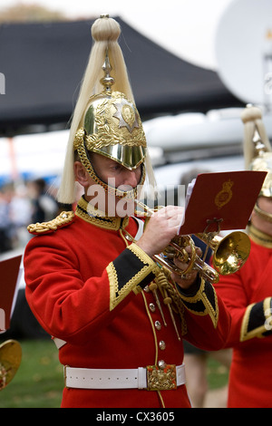 Horse Guards Band play at Royal Parks half Marathon, London Stock Photo