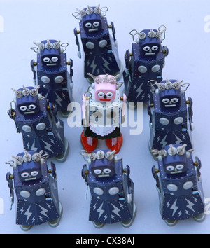 Tin toy Robots Stock Photo