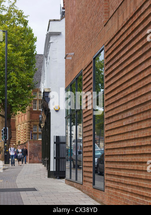 Colston's Girls' School, Bristol, United Kingdom. Architect: Walters and Cohen Ltd, 2011. Street perspective of interchanging bu Stock Photo