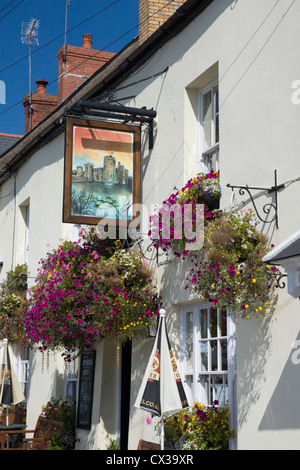 Usk, a village in Monmouthshire Wales UK Stock Photo