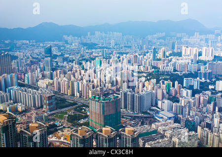 Urban downtown scene in Hong Kong Stock Photo