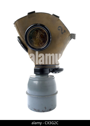 old gas mask on a white background Stock Photo