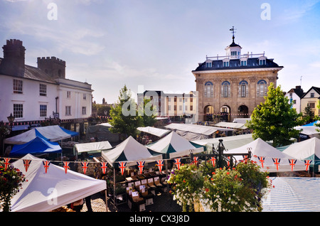 Monday market, Abingdon-on-Thames, Oxfordshire, UK Stock Photo