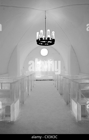 Icehotel, Jukkasjarvi, Sweden. Architect: Ake Larsson , 2010. Stock Photo