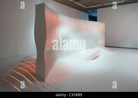 Corian Super-Surfaces, London, United Kingdom. Architect: Amanda Levete Architects, 2009. Lounge installation. Stock Photo