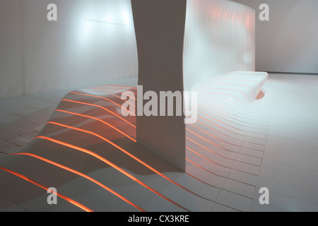 Corian Super-Surfaces, London, United Kingdom. Architect: Amanda Levete Architects, 2009. Lounge installation. Stock Photo