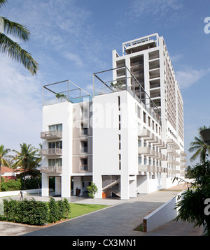 Alila Bangalore Hotel and Apartments, Bangalore, India. Architect: Allies and Morrison, Hundred Hands, 2012. North and west elev Stock Photo