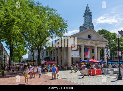 Quincy market in historic downtown Boston, Massachusetts, USA Stock Photo