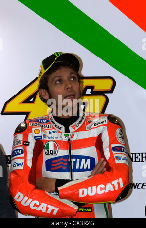 Valentino Rossi Italian Ducati rider in the box Stock Photo