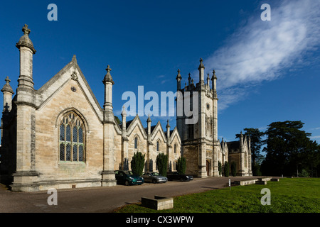 The Aberford Almshouses, situated between Leeds and York, were built by sisters Mary and Elizabeth Gascoigne in 1844. Stock Photo