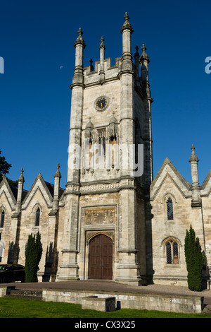 The Aberford Almshouses, situated between Leeds and York, were built by sisters Mary and Elizabeth Gascoigne in 1844. Stock Photo