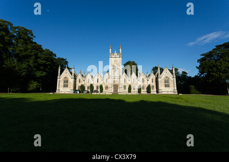 The Aberford Almshouses, situated between Leeds and York, were built by sisters Mary and Elizabeth Gascoigne in 1844. Stock Photo