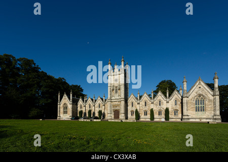 The Aberford Almshouses, situated between Leeds and York, were built by sisters Mary and Elizabeth Gascoigne in 1844. Stock Photo