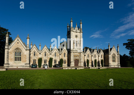 The Aberford Almshouses, situated between Leeds and York, were built by sisters Mary and Elizabeth Gascoigne in 1844. Stock Photo