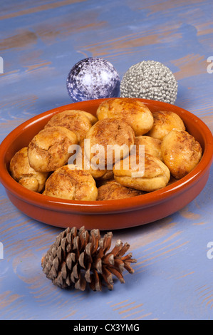 A bowl full of traditional Greek Christmas cookies Stock Photo