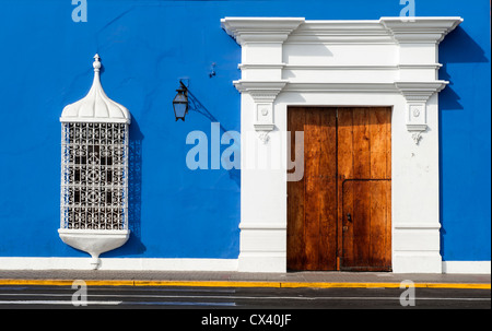 Traditional style windows Peru Stock Photo