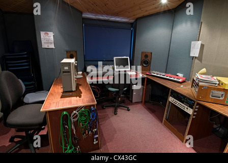 Community Recording studio control room manchester Crumpsall’s Cutting Rooms where oasis Doves and The Charlatans to Take That, Status Quo have record Stock Photo