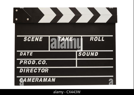 Clapper board with clipping path Stock Photo