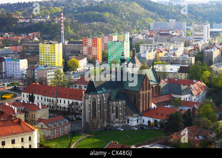 Aerial view of the Abbey of Saint Thomas, Brno, Moravia, Czech Republic Stock Photo