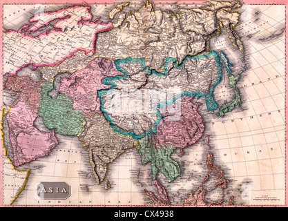 Map of Asia, circa 1818 Stock Photo