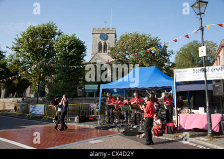 Band playing Ringwood Carnival Hampshire England Stock Photo