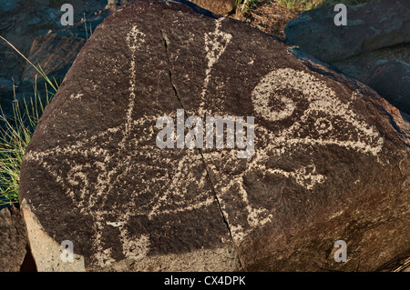 Bighorn sheep hit with arrows, Jornada Mogollon style rock art at Three ...