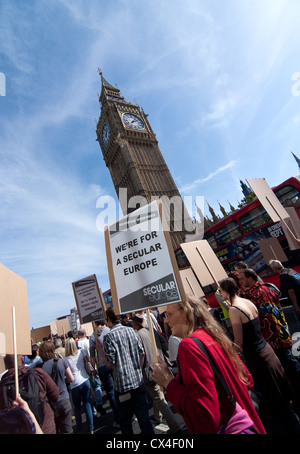 “Secular Europe Campaign” in the annual protest march in central London.  Protest March&Rally – Sat 15th September 2012 Stock Photo