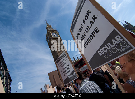 “Secular Europe Campaign” in the annual protest march in central London.  Protest March&Rally – Sat 15th September 2012 Stock Photo