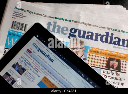 More people now read The Guardian online than buy the printed newspaper, London Stock Photo