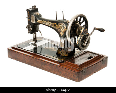 Antique Singer manual sewing machine Stock Photo