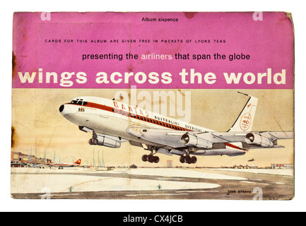 Vintage "Wings Across The World" Lyons Teas picture card album Stock Photo