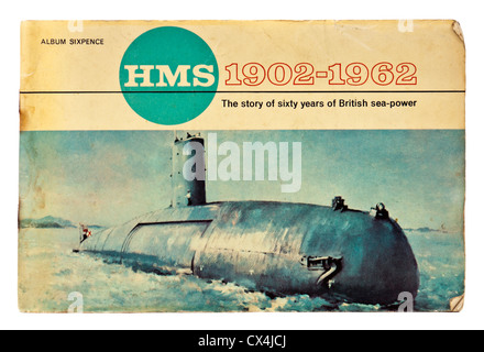 Vintage "HMS, 1902-1962" Lyons Teas picture card album, the story of sixty years of British sea-power Stock Photo
