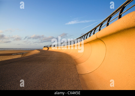 Sea wall, regenerated Blackpool Promenade, Lancashire, UK Stock Photo