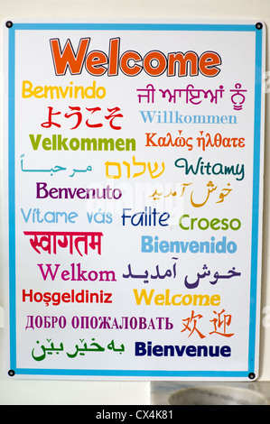 the word Welcome in many languages promoting all the different Stock ...