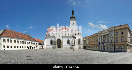 St. Mark's Church, the Parliament and the Council, Zagreb Croatia Stock Photo