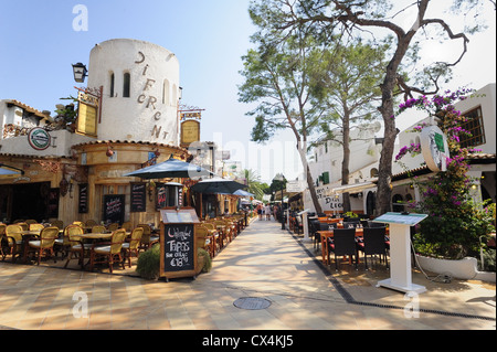 Bars in Cala D'Or, Mallorca. Stock Photo