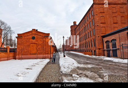 Old converted factory buildings Lodz poland Stock Photo