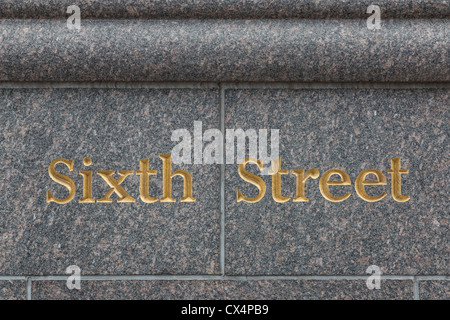 Sixth Street sign in Austin, Texas Stock Photo