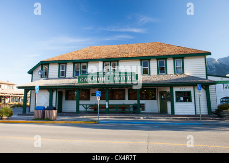 The Canmore Hotel, the second oldest building in Canmore in the Canadian Rockies, Banff National park. Stock Photo