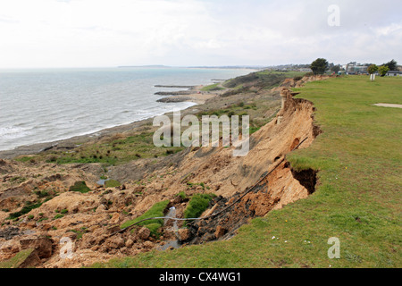 Cliff erosion between Barton on Sea and Highcliffe, Dorset, England UK Stock Photo